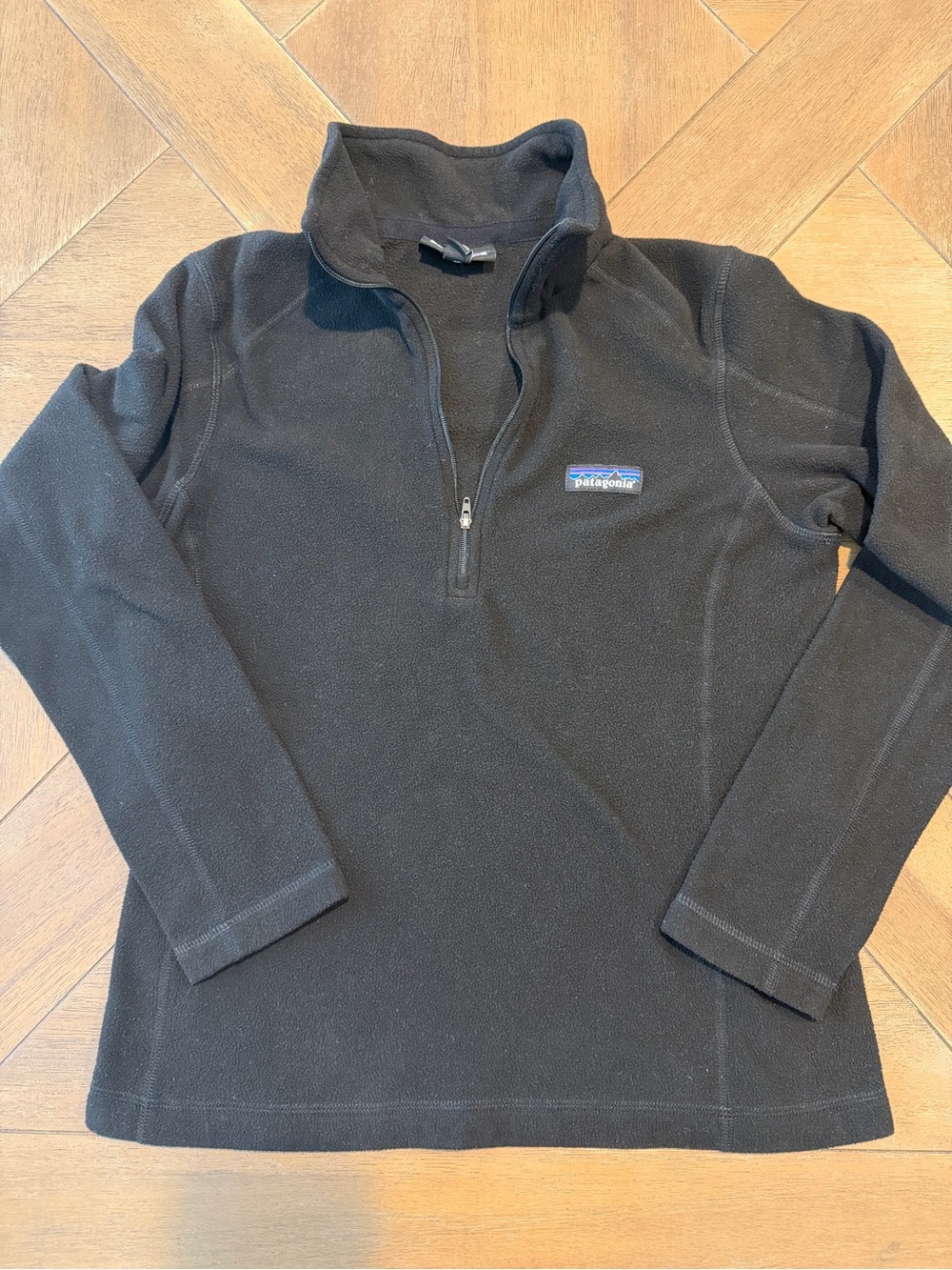 Patagonia Micro D Quarter Zip Fleece Pullover Women Black XS